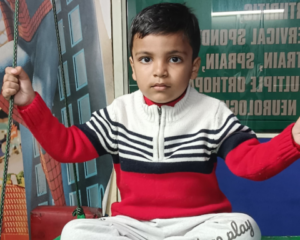 Child engaged in occupational therapy activities at a children rehabilitation centre.
